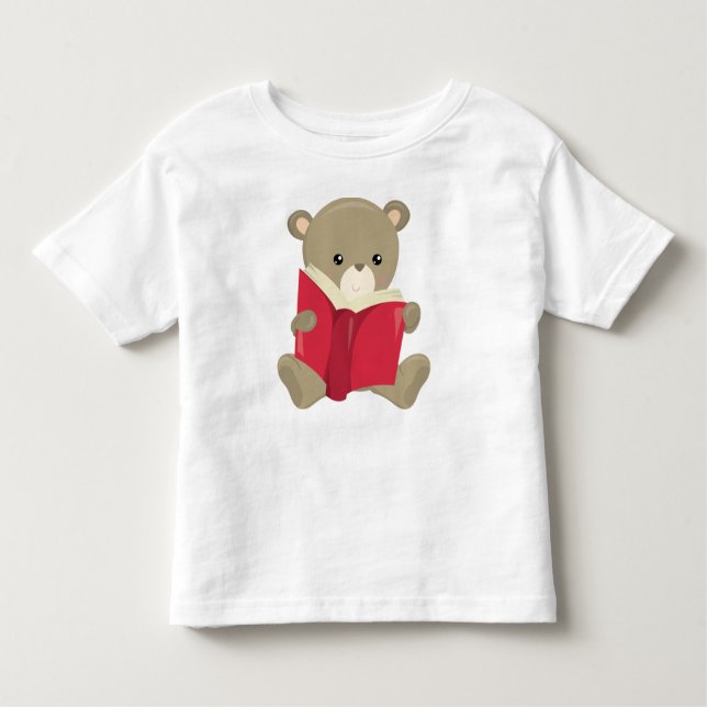 Bear Going To School, Cute Bear, Brown Bear, Books Toddler T-Shirt (Front)