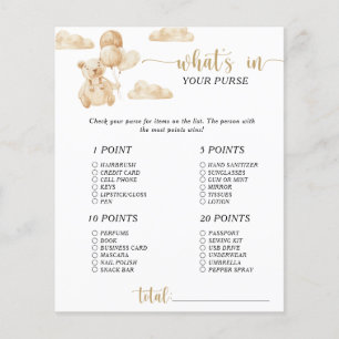 Bear gold font \ whats in your purse game