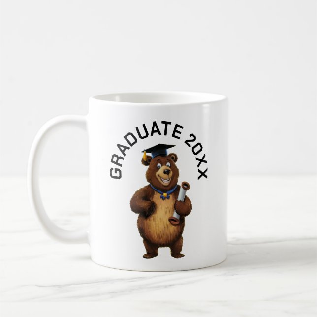 Bear Graduation Personalised Coffee Mug (Left)