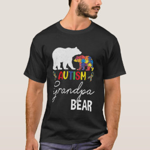 Bear Grandpa Autism Awareness Autistic Grandkid Pu T-Shirt