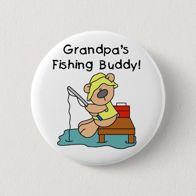 Bear Grandpas Fishing Buddy 6 Cm Round Badge (Front)