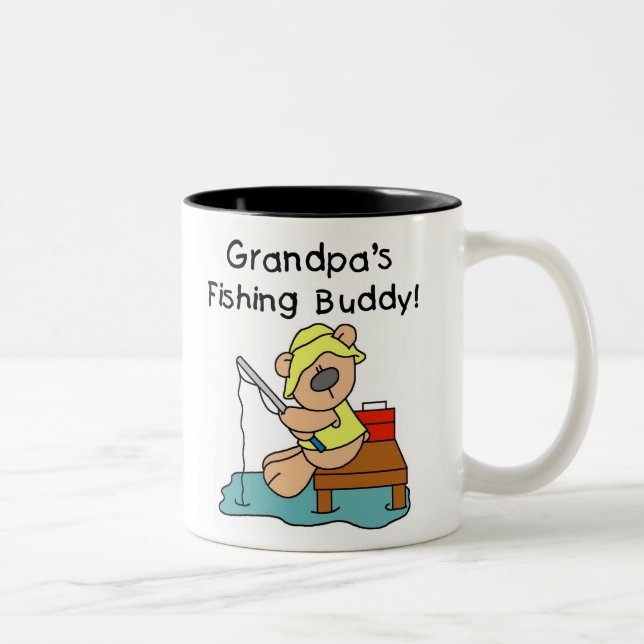 Bear Grandpas Fishing Buddy Two-Tone Coffee Mug (Right)