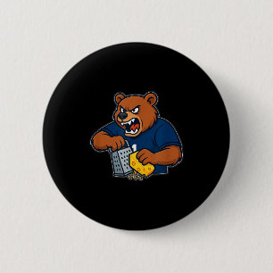 Bear Grating Cheese Funny  6 Cm Round Badge