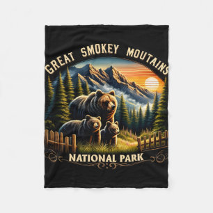 Bear Great Smokey Mountains National Park Black Be Fleece Blanket