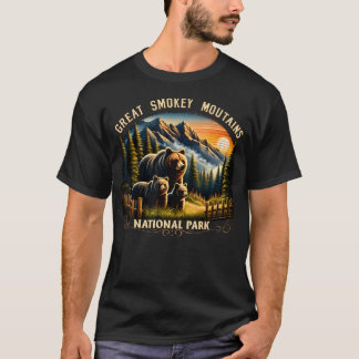 Bear Great Smokey Mountains National Park Black T-Shirt