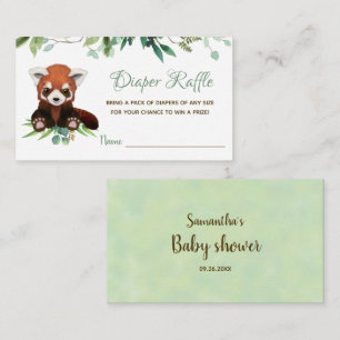 Bear Greenery Neutral Baby Shower Diaper Raffle Enclosure Card