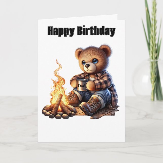 bear greeting card for Father's Day or Birthday (Front)