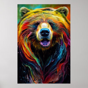 Bear Grizzly Animal Discovery Adventure Nature Pla Poster
