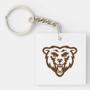 Bear Grizzly Brown Rustic Woodland Folk Animals Key Ring