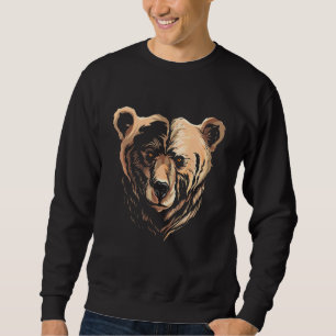 Bear Grizzly Face Looking At Head Sweatshirt