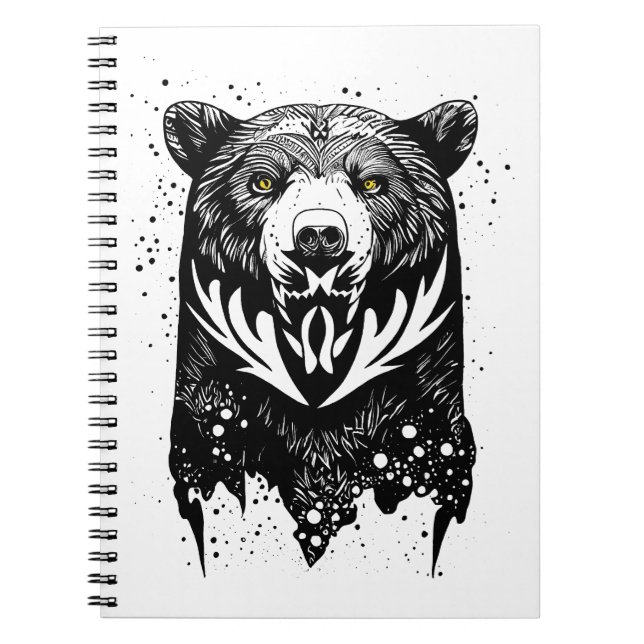 Bear Grizzly Wild Animal Nature Illustration Art  Notebook (Front)