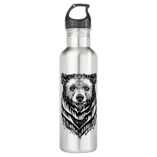 Bear Grizzly Wild Animal Nature Illustration Art T 710 Ml Water Bottle