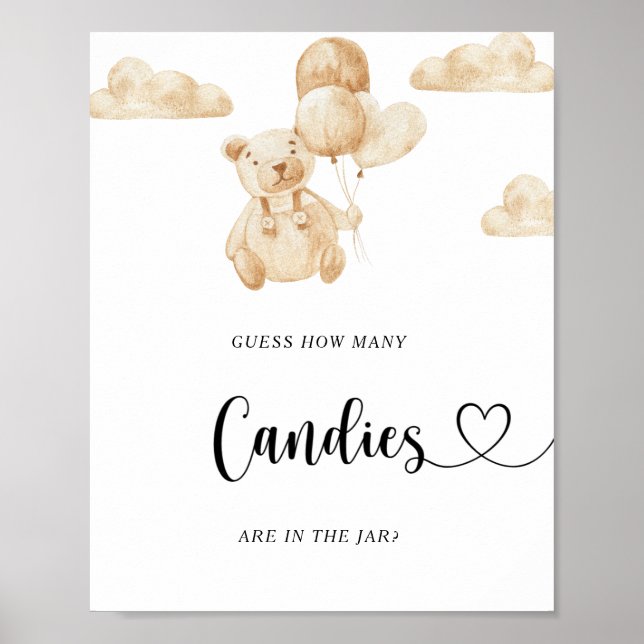 Bear guess how many candies poster (Front)