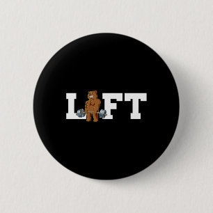 Bear Gym Weight Training Lift Deadlift 6 Cm Round Badge