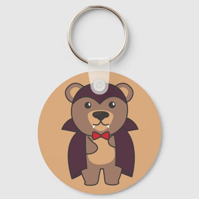 Bear Halloween Cute Devil Kids Vampire Costume Key Ring (Front)