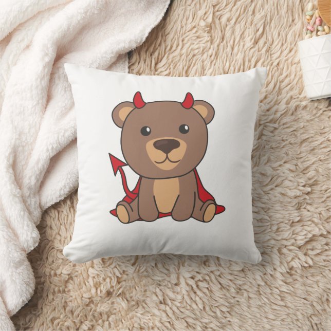 Bear Halloween Cute Devil Kids Witch Costume Cushion (Blanket)