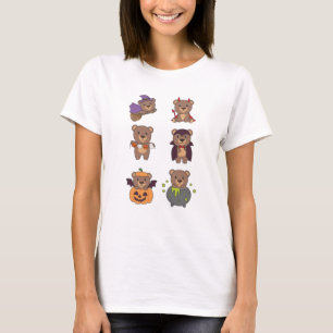 Bear Halloween Witch Devil Pumpkin Vampire Costume T-Shirt