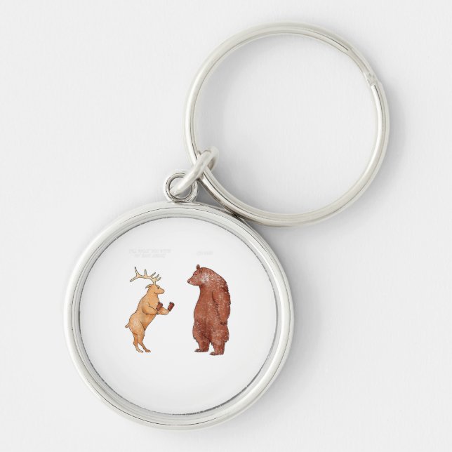 Bear Hands Oh Deer Funny Sayings Pun Gift  Key Ring (Front)