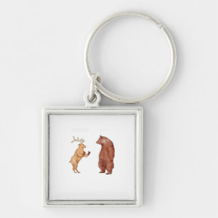 Bear Hands Oh Deer Funny Sayings Pun Gift  Key Ring