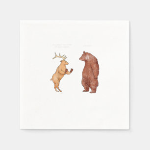 Bear Hands Oh Deer Funny Sayings Pun Gift Napkin