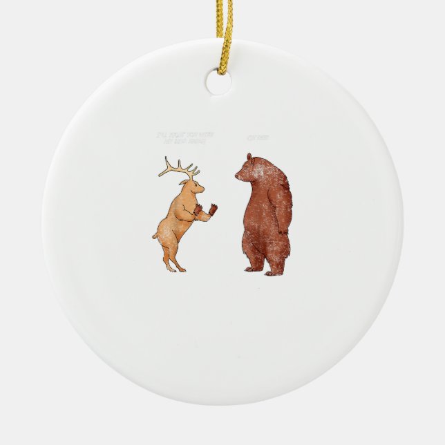 Bear Hands Oh Deer Funny Sayings Pun Gift Ornament (Front)