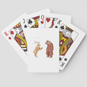 Bear Hands Oh Deer Funny Sayings Pun Gift Playing Cards