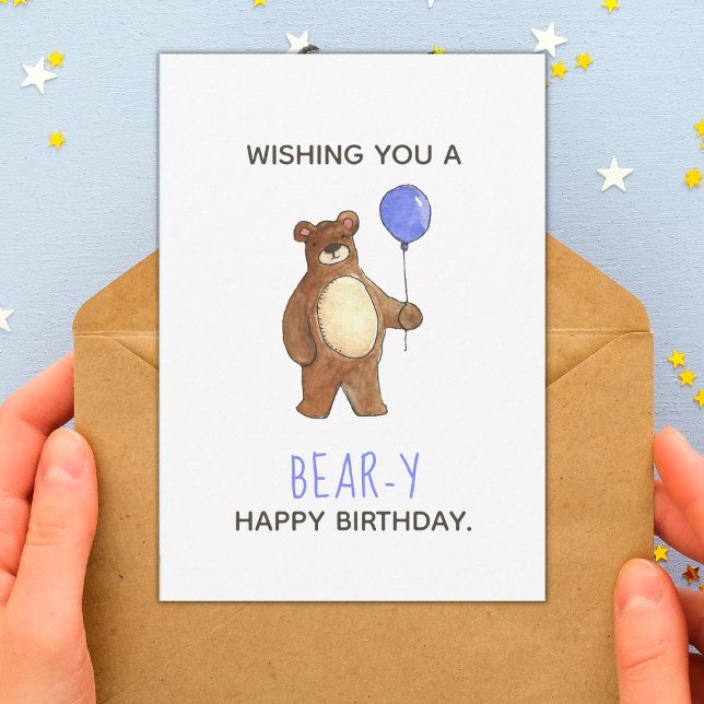 Bear Happy Birthday Flat Card (Creator Uploaded)