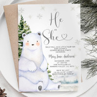 Bear He or She Evergreen Winter Gender Reveal