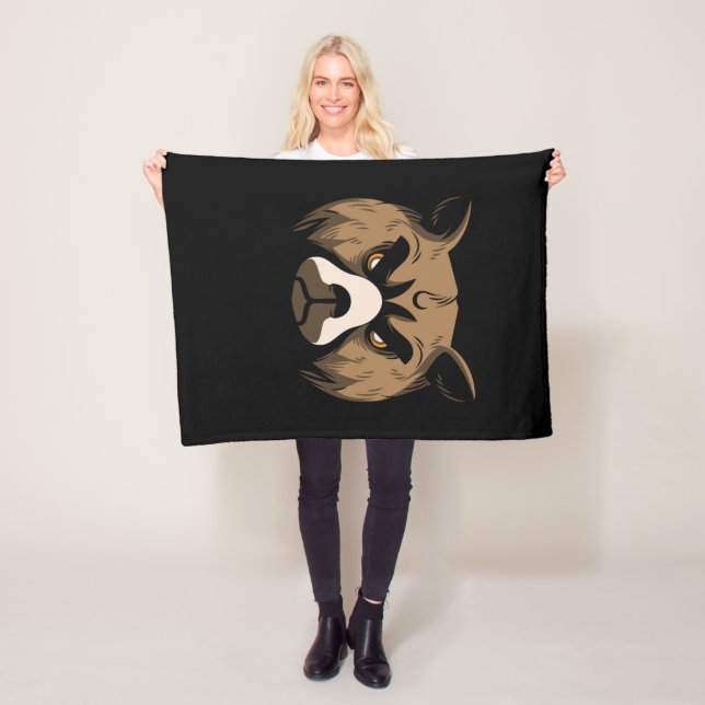 Bear Head Fleece Blanket (In Situ)