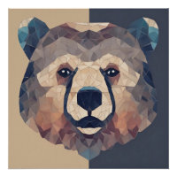 Bear Head Low Poly Design
