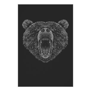 Bear head roaring poster