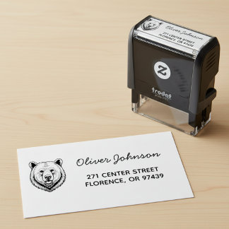 Bear Head Self-inking Return Address Stamp