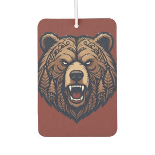 Bear Head Wild Tribal Art Car Air Freshener