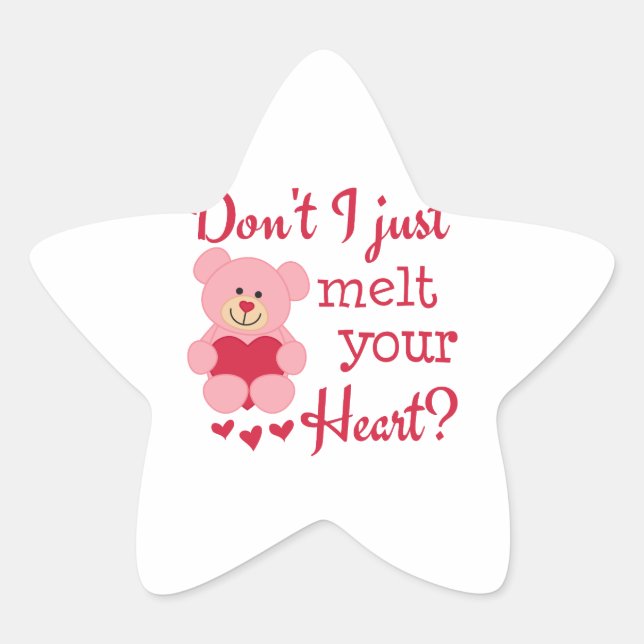 Bear Heart Melt Star Sticker (Front)