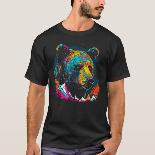 Bear Heart Soul Mountain Hiking Camping T-Shirt (Front)
