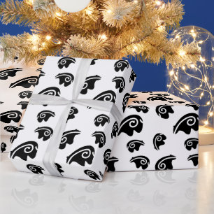 bear heartline wrapping paper