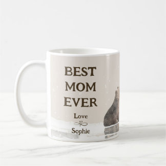 Bear& Her Cub Best Mum Ever Mother's Day Name  Coffee Mug