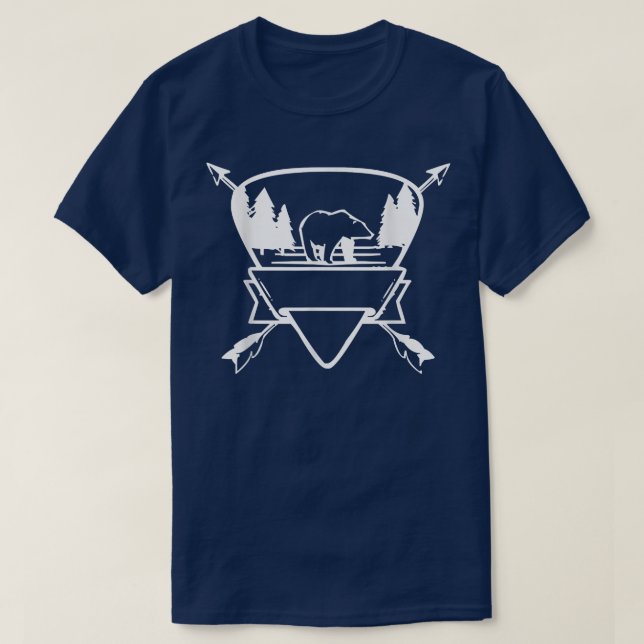 Bear Hiking Arrows Crest  T-Shirt (Design Front)