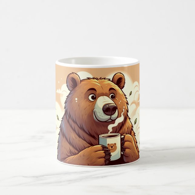 Bear holding a coffee cup (Center)