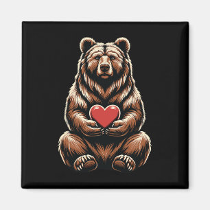 Bear Holding Heart Valentine's Day Cute Valentine Magnet