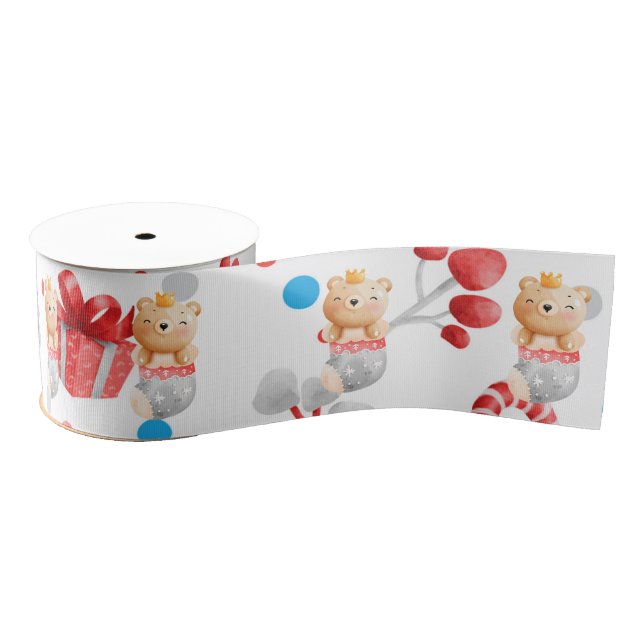 Bear Holidays Customise Grosgrain Ribbon (Spool)