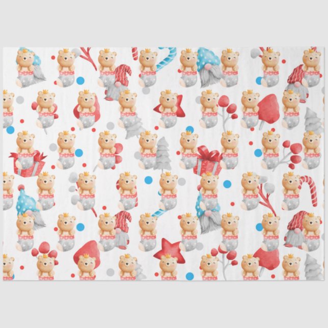 Bear Holidays Customise Tissue Paper (Front)