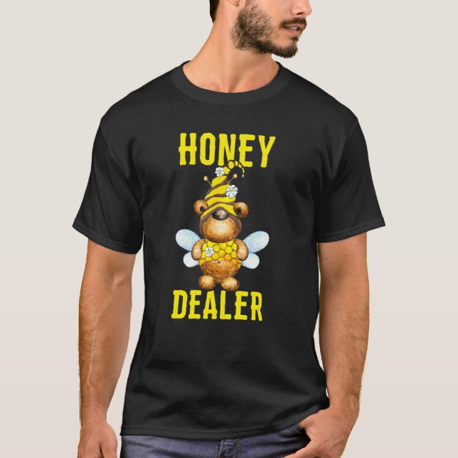 Bear Honey Beekeeper Bees Bumblebee  Fun T-Shirt (Front)