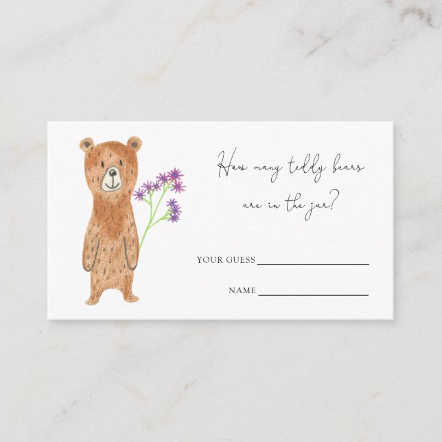 Bear how many teddy bears are in the jar enclosure card (Front)