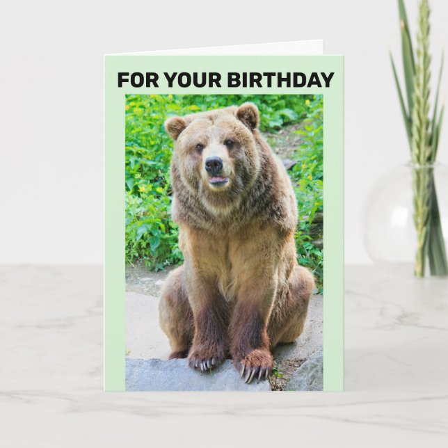 BEAR HUG BIRTHDAY CARD GRIZZLY BEAR (Front)