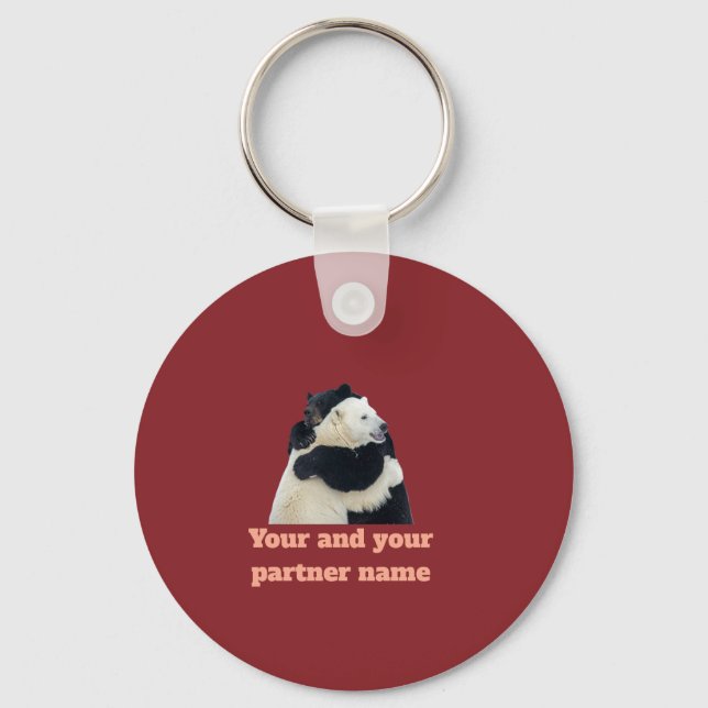 Bear Hug Love (Customisable) Key Ring (Front)