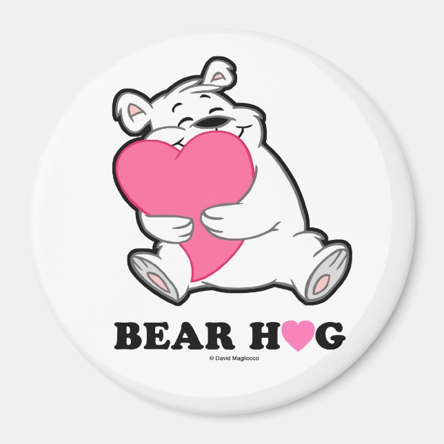Bear Hug Round Magnets (Front)