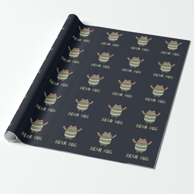 Bear Hug Wrapping Paper (Unrolled)