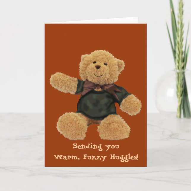 BEAR HUGGER Sending Hugs Greeting-Cards Card (Front)