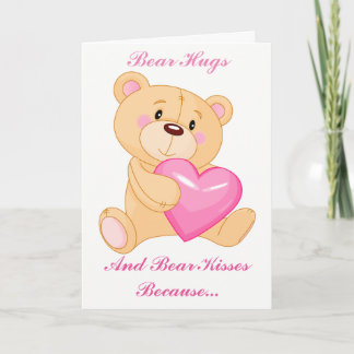 Bear Hugs And Bear Kisses Valentines Greeting Card